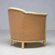Fine Art Deco Bergère Club Chair Hollywood Regency Style Damask