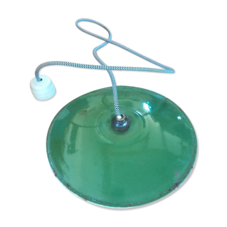 Industrial hanging enamelled sheet metal and porcelain rosettes