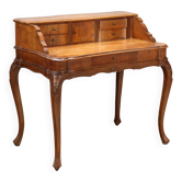 Antique baroque writing desk in walnut, Italy, 20th century.