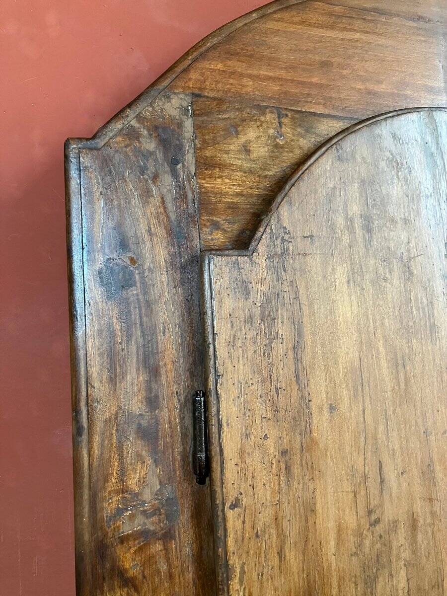 Antique Rustic Tuscan Window in Chestnut with Original Wrought Iron Hardware, 1800s