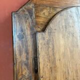 Antique Rustic Tuscan Window in Chestnut with Original Wrought Iron Hardware, 1800s