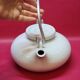 Large white porcelain teapot by Carl Gustaf Jahnsson
