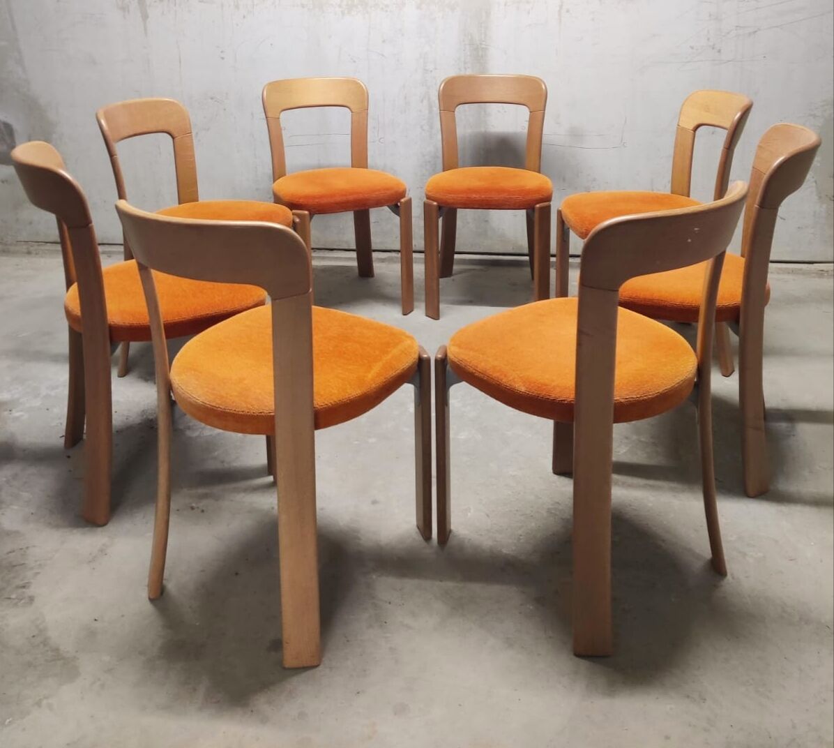 Suite of 8 Bruno Rey chairs