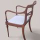 Directoire style armchair in solid wood – Openwork back/rest and sabre legs