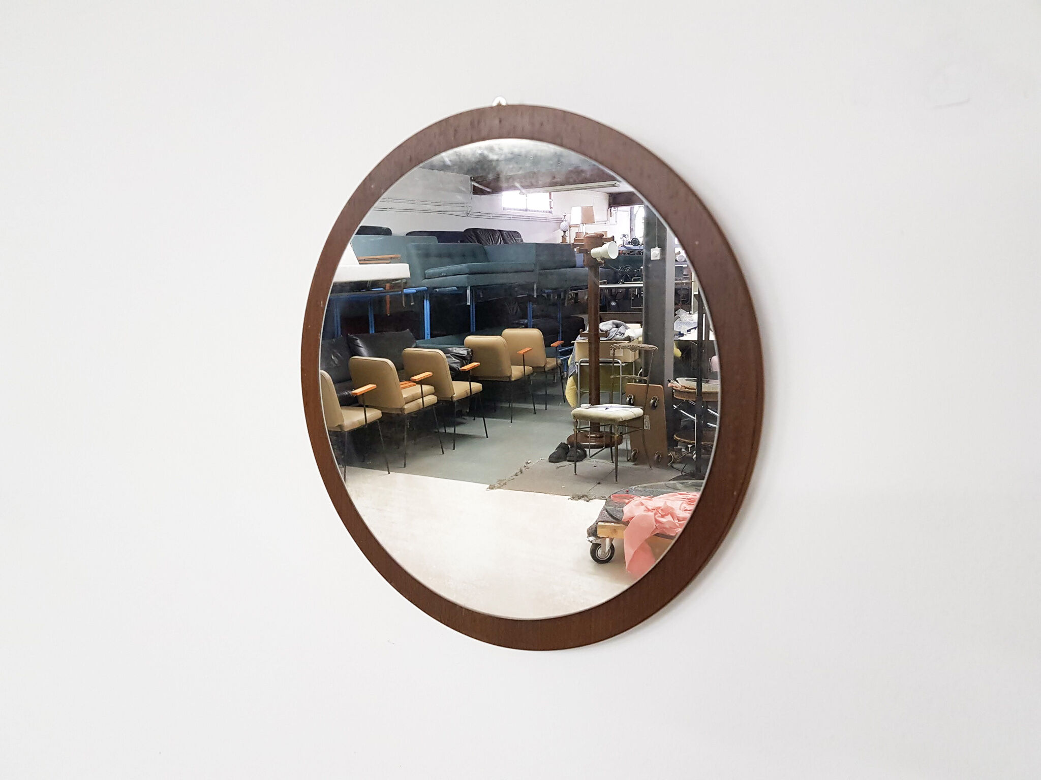 Mid-century teak mirror 40cm