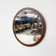Miroir en teck du milieu du siècle 40cm