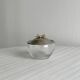 Small glass and metal sugar pot