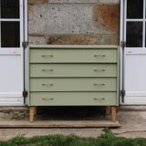 Renovated vintage Scandinavian chest of drawers – Lizard Green Pure & Paint
