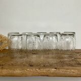 9 small vintage twisted glasses