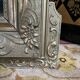 Napoleon iii pediment mirror in gilded stucco and green patina