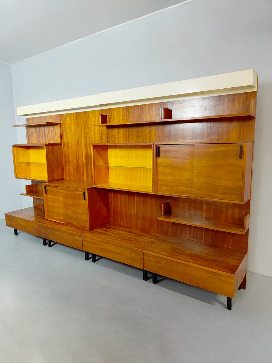 Vintage italian design modular wall unit bookcase xl