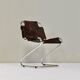 Vintage Italian chair in cowhide and chrome, 1970s