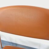 4 vintage sleigh chairs from the 70s, in designer chrome metal