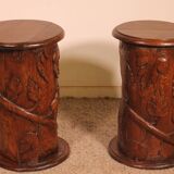 pair of 17th century oak bedside tables or sofa ends