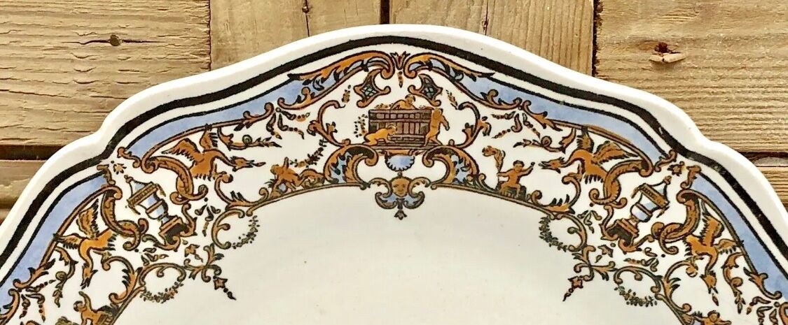 6 flat plates Gien Dionysos the children at the press 1938 1960