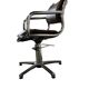 Chaise de bureau vintage brune avec cadre chromé