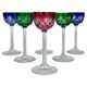 6 verres à liqueur Saint Louis modèle Massenet, colorés