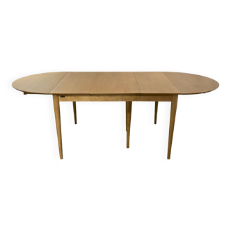 Table à rabat extensible en bois teinte naturelle, 6/10 couverts