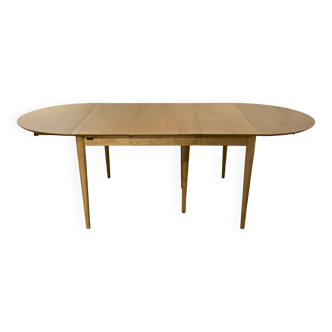 Extendable flap table in natural tinted wood, 6/10 covers