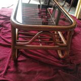 70s rattan coffee table