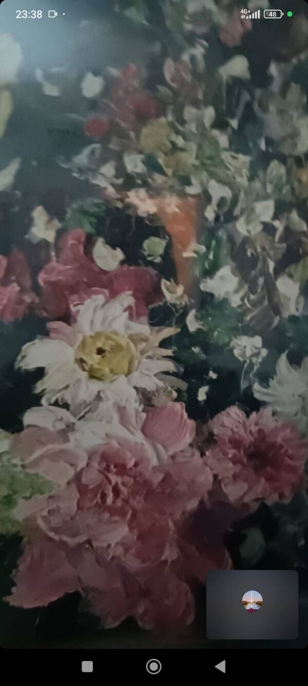 Huile sur toile - nature morte florale