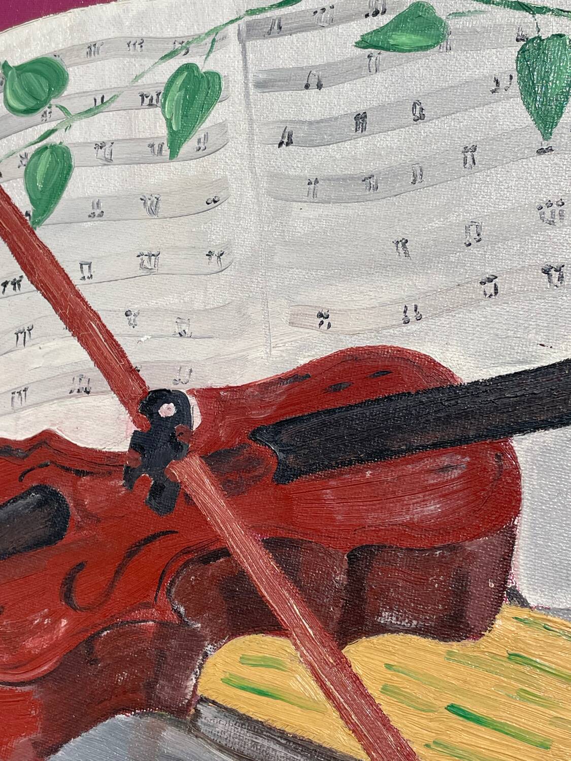 Still life with vase and violin