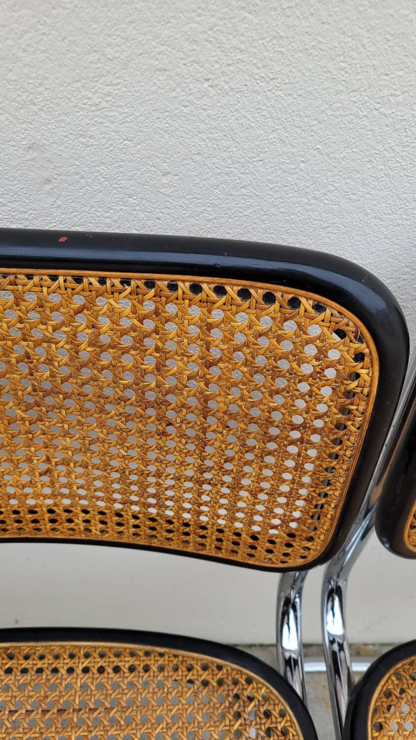 Set of 4 Marcel Breuer cesca black b32 chairs