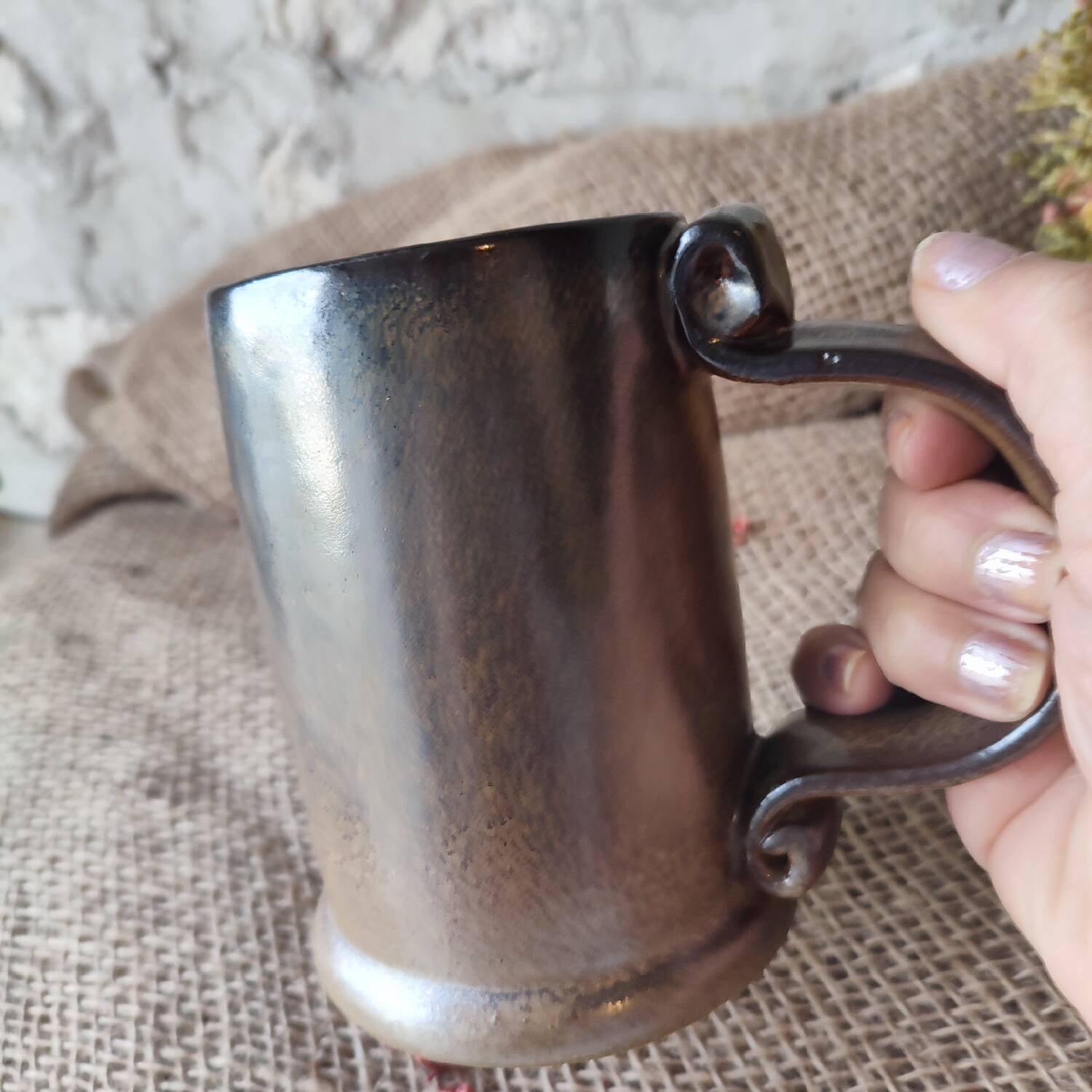 Mug tasse Grès de Puisaye Arts-Céram années 50
