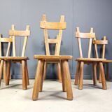 Ensemble de salle à manger brutaliste, années 1960