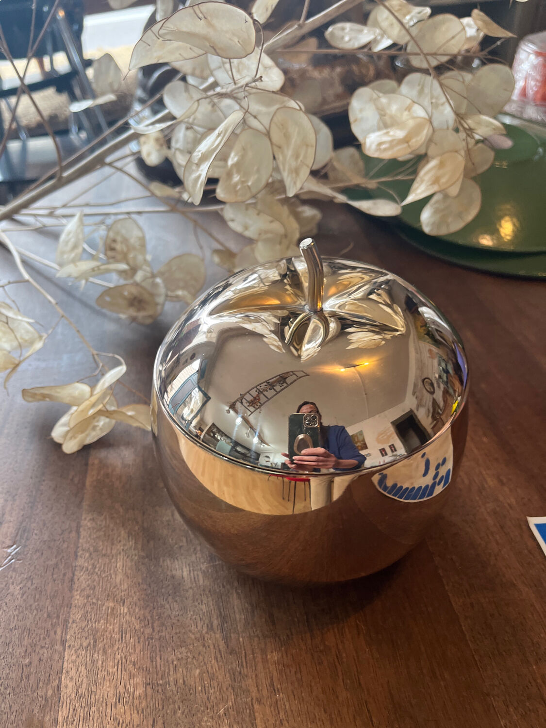 Silver metal apple ice bucket
