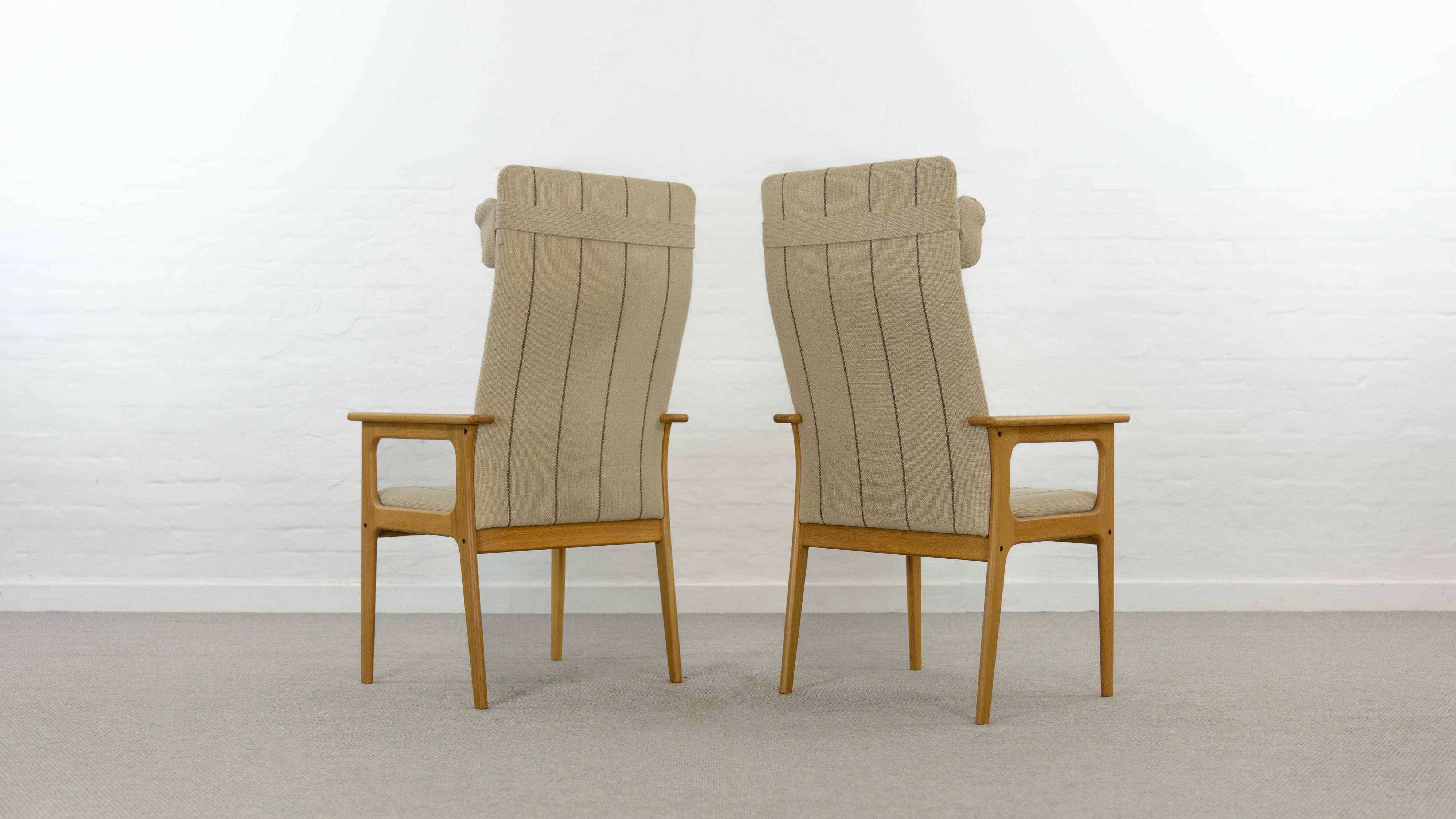 Pair of danish highback chairs by domus danica