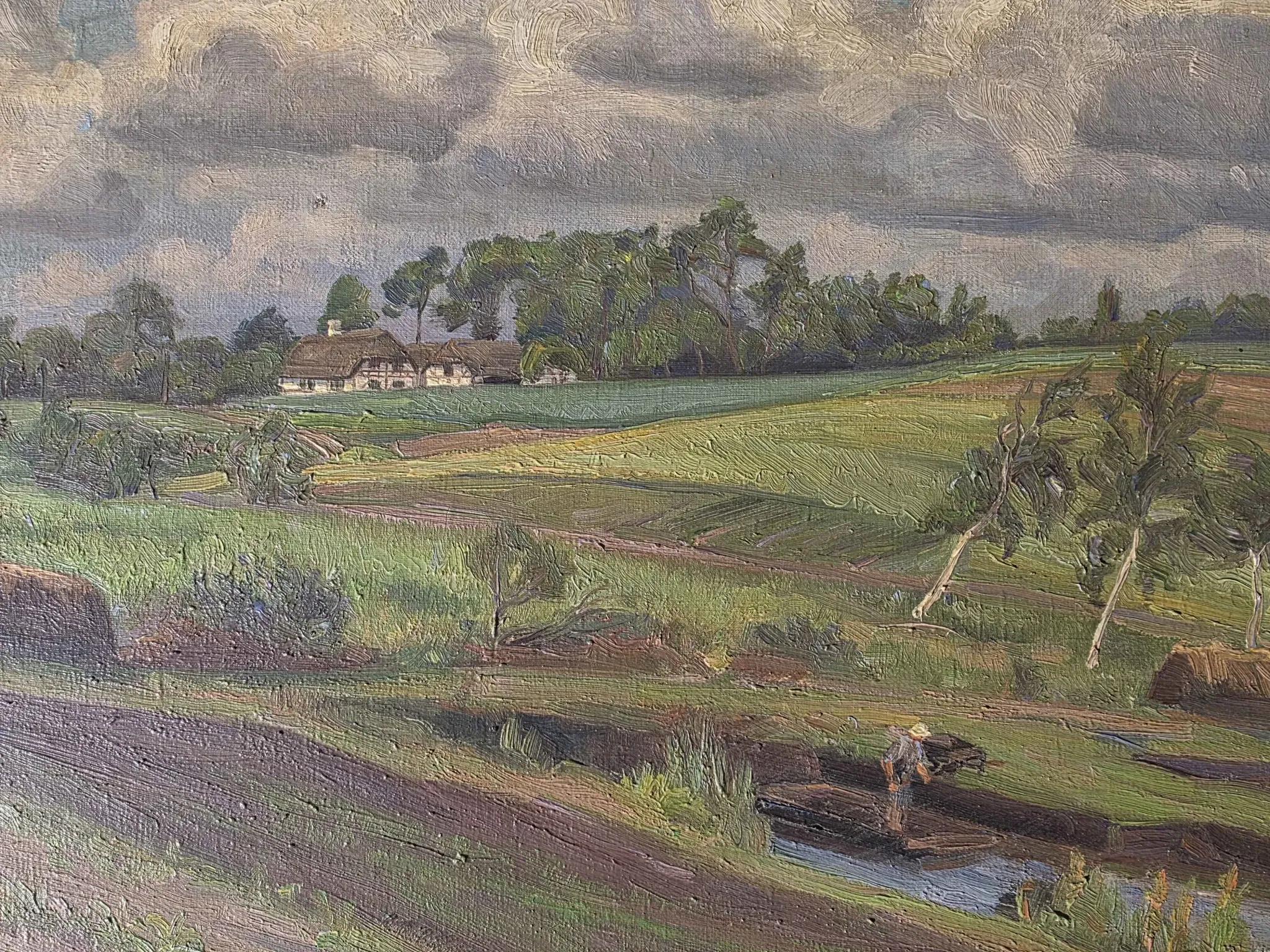 Vintage Impressionist Landscape Oil Painting by Holger Havrehed