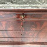 Commode XIXe Louis Philippe marbre sainte anne et noyer