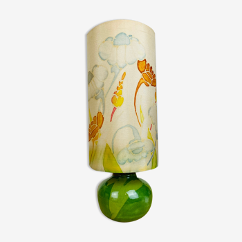 Lampe boule céramique verte