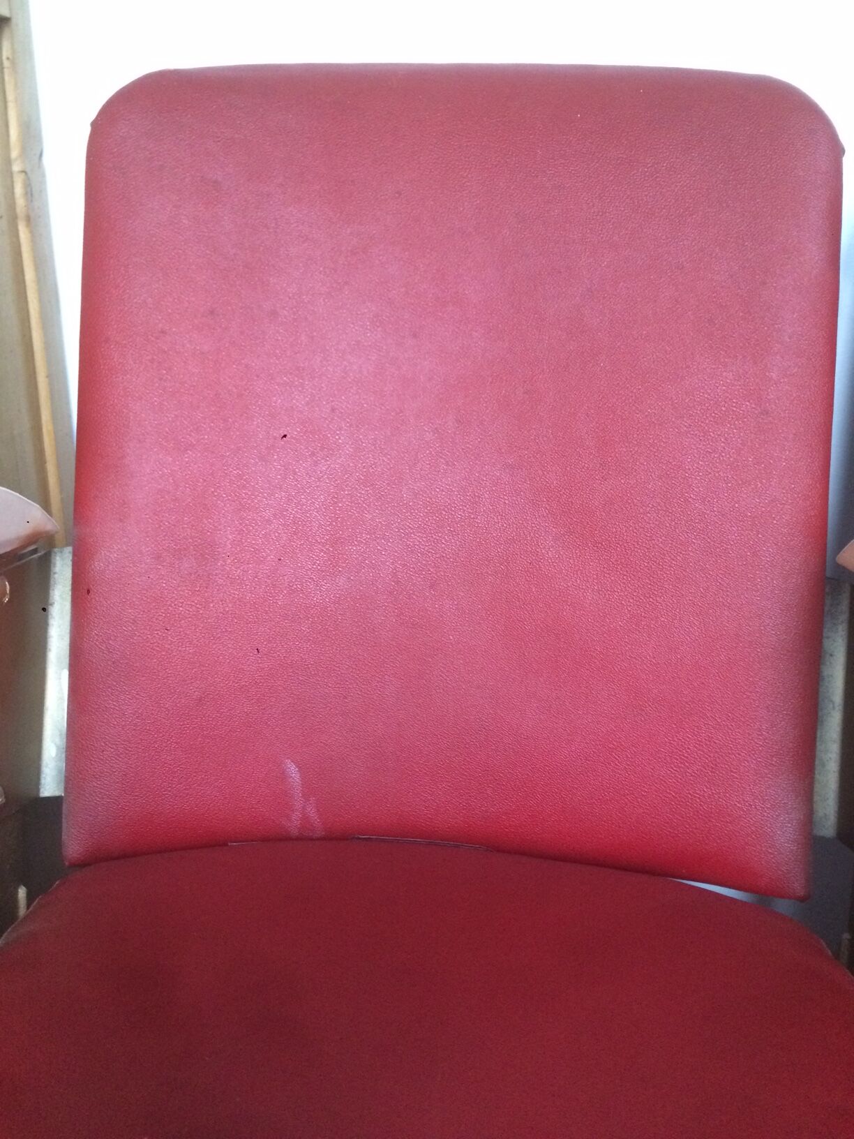 Pair of red skai leather cinema chairs