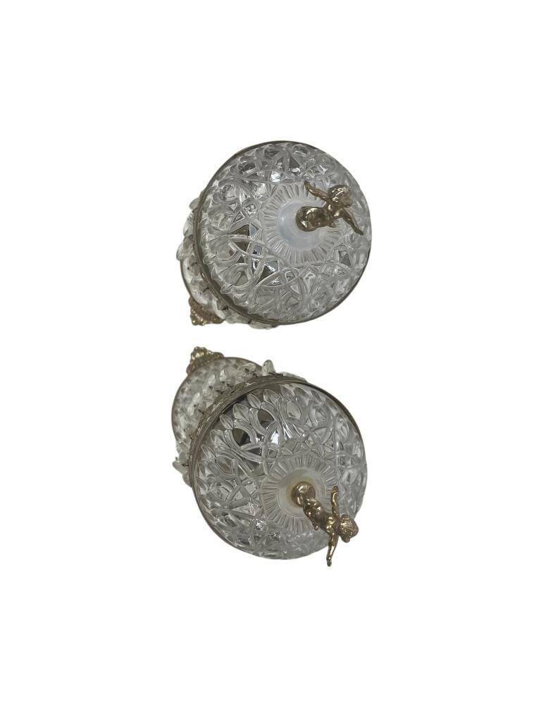 Set of 2 vintage crystal table lamps / mini lamps