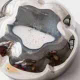 Vintage 1970s silver-plated pumpkin box with lid.