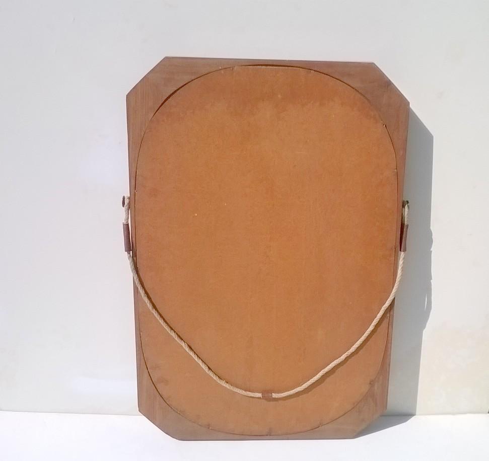 Mirror teak 1950 s 45x70cm