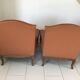Louis VX style leather armchairs