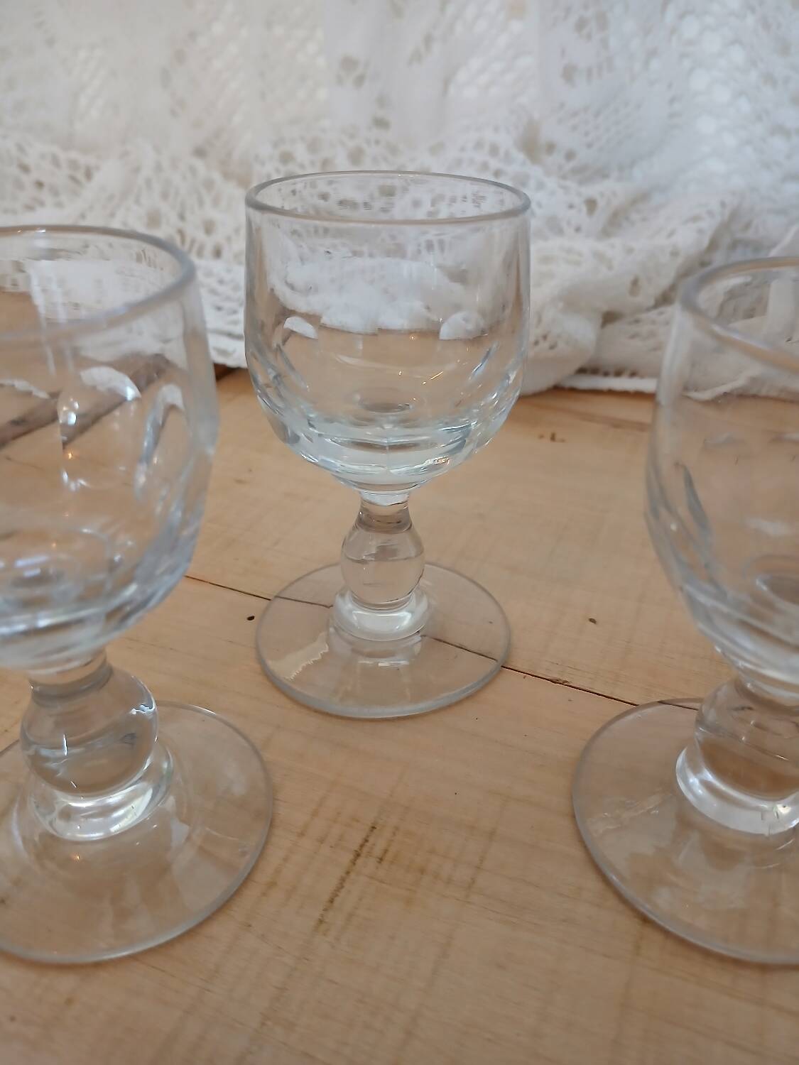 4 antique liqueur glasses