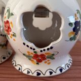 Pair of openwork ceramic wall lights