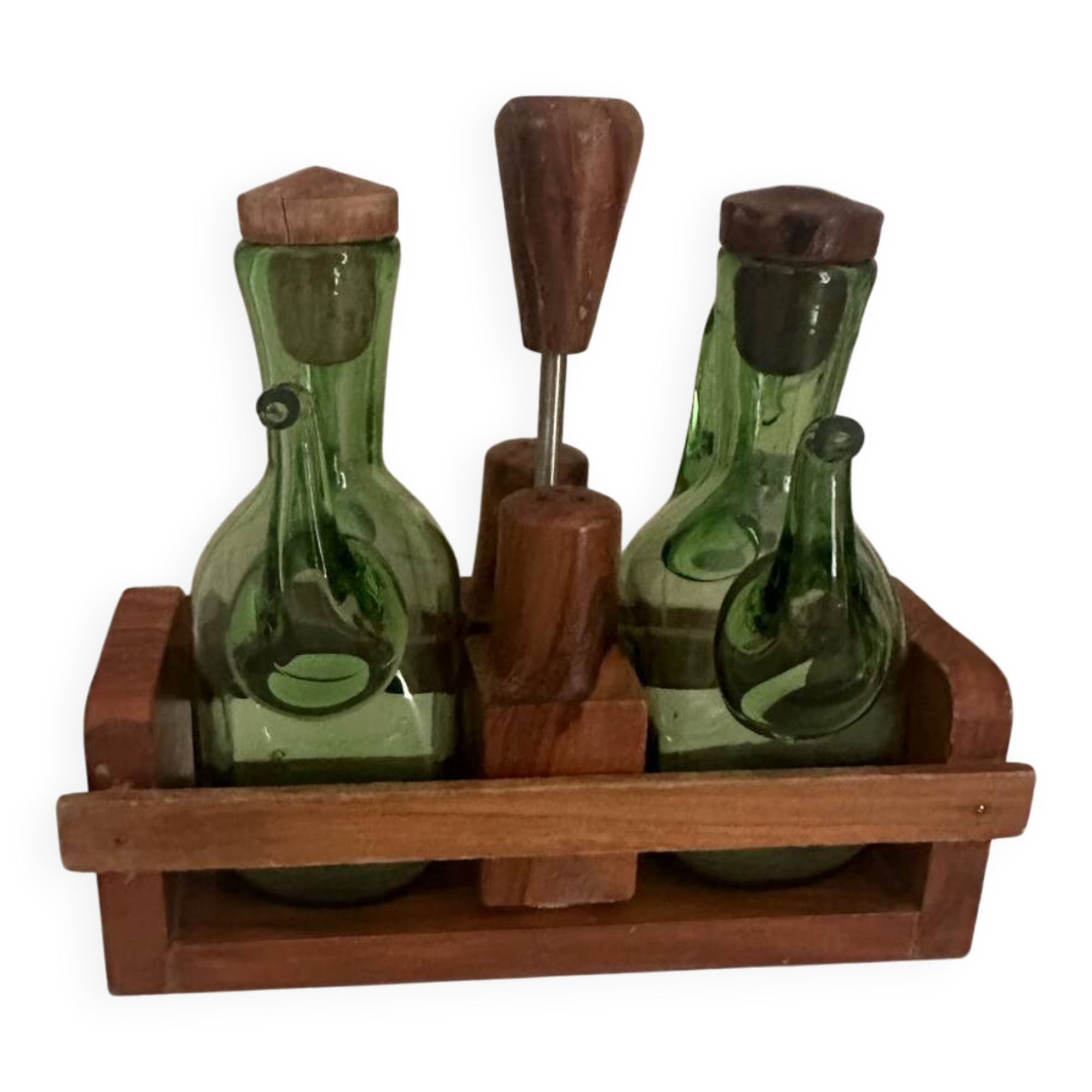 Server salt pepper oil vinegar vintage
