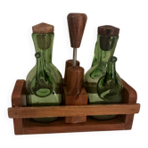 Serviteur sel poivre huile vinaigre vintage
