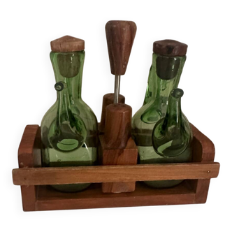 Server salt pepper oil vinegar vintage