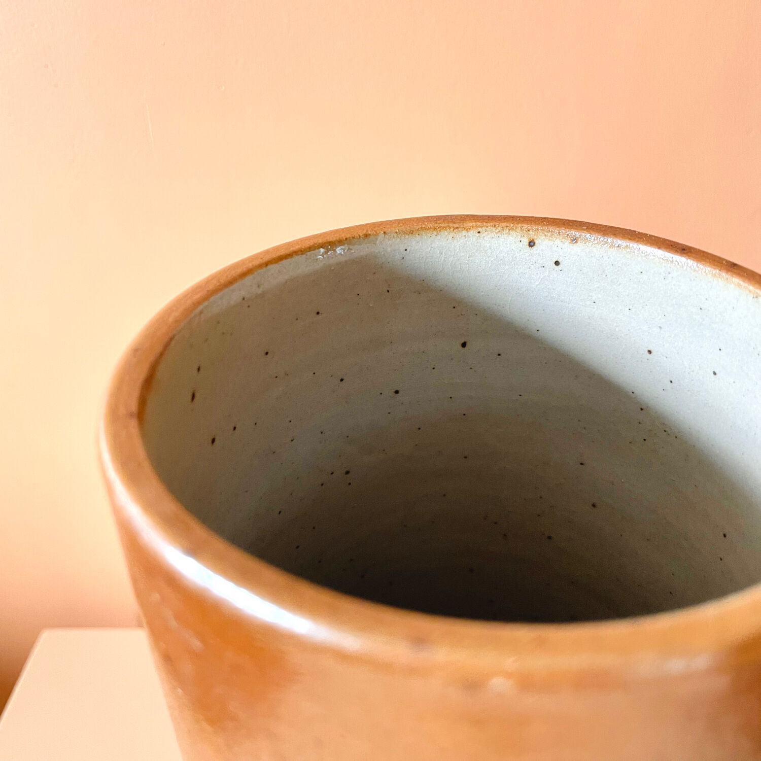 Glazed stoneware tube vase