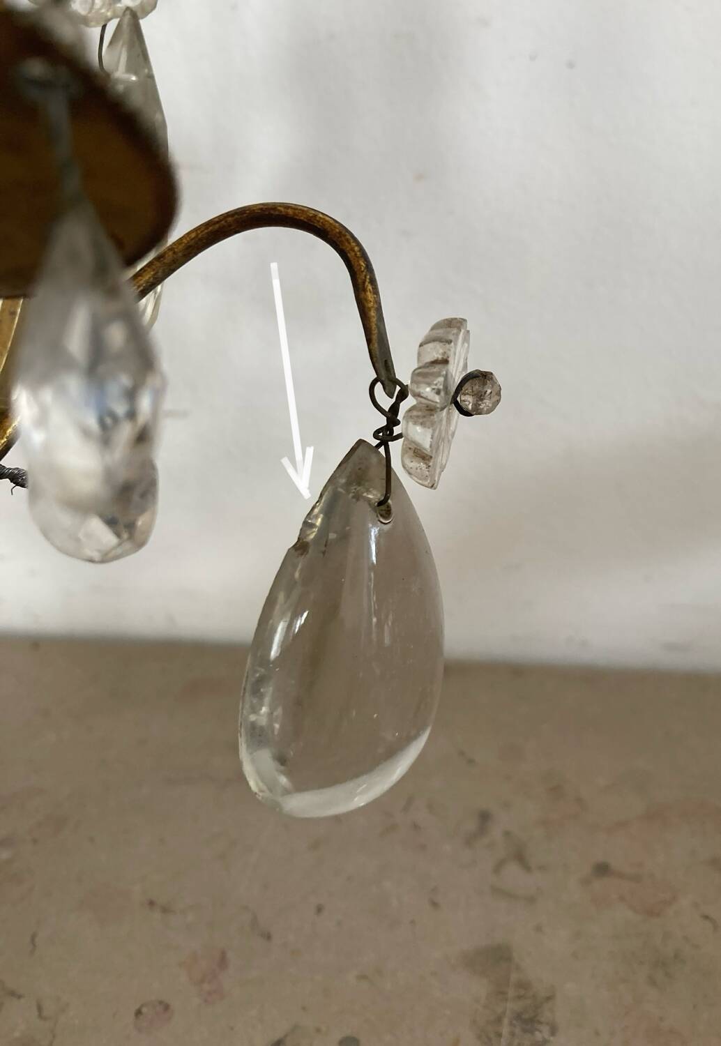 19th century Lyres wall lights in bronze, brass and glass pendants