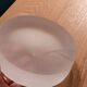 Empty ashtray pocket modernist design in satin molded pressed glass