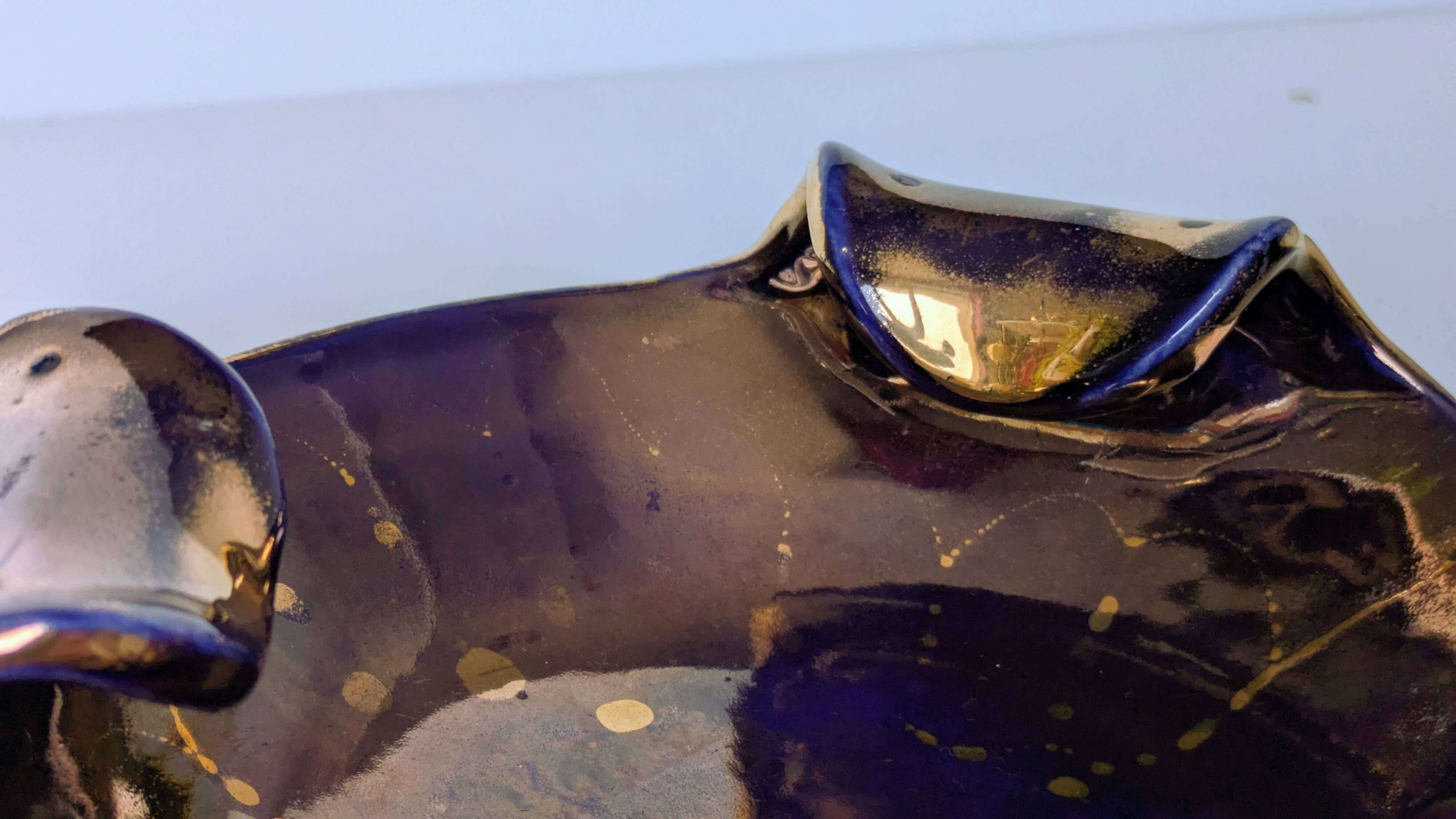 Tripod Ashtray Dish in Ceramic - Alcy Paris - Lustrous Enamel and Gold