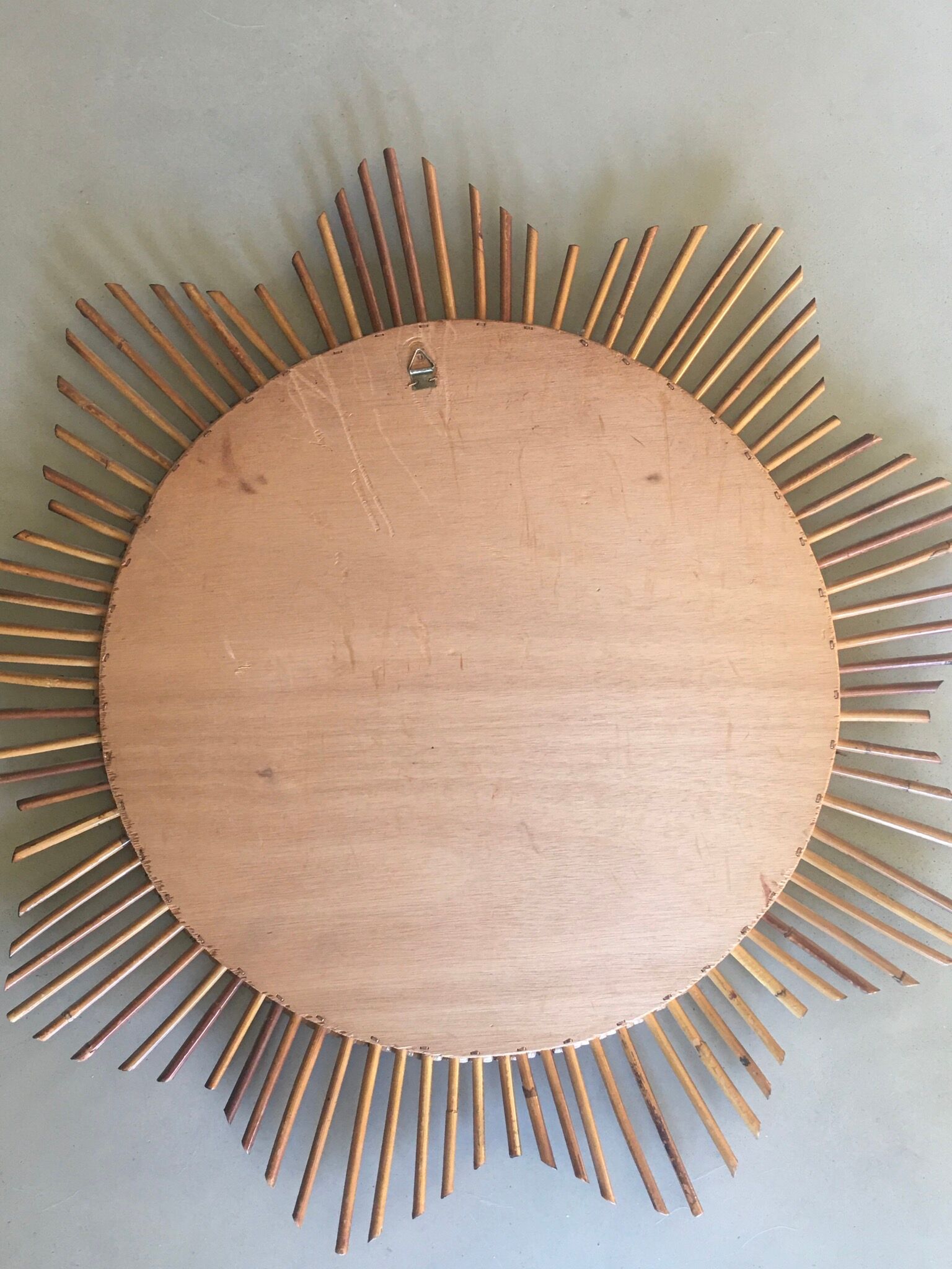 Vintage rattan sun mirror 57cm