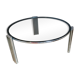 Table basse verre fumé et pieds chromés